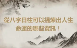從八字日柱可以提煉出人生命運的哪些資訊！