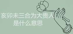 亥卯未三合為大貴人是什麼意思